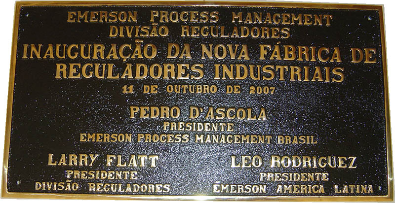 Placa de Bronze Fundido